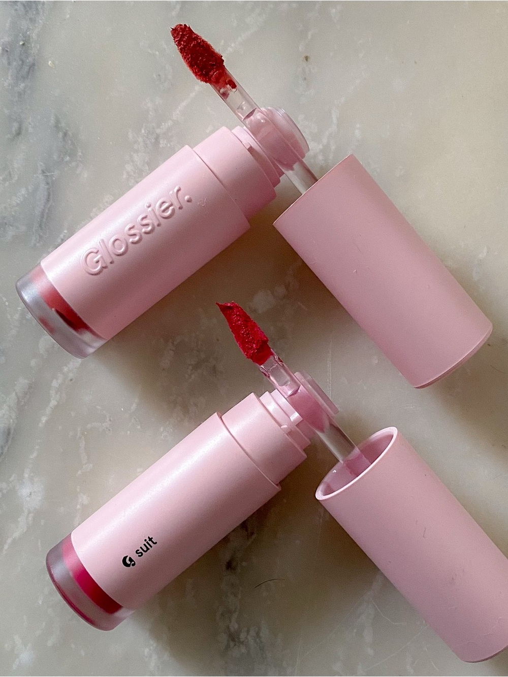 Bundle of 2 Glossier G Suit Soft Touch Lip Crème - Curve and Flip